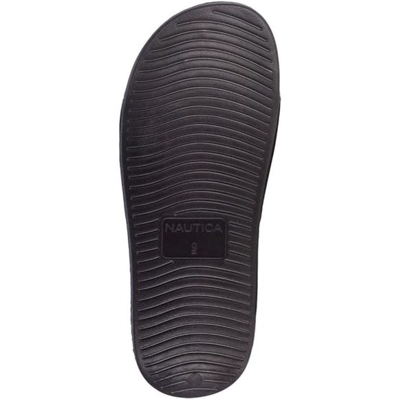 Nautica Men\'s Lando Shower Pool Sandals Open Toe Soft Slide Black SZ 13:NWT